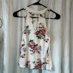 a'gaci Floral Tank Top - Cream and Red